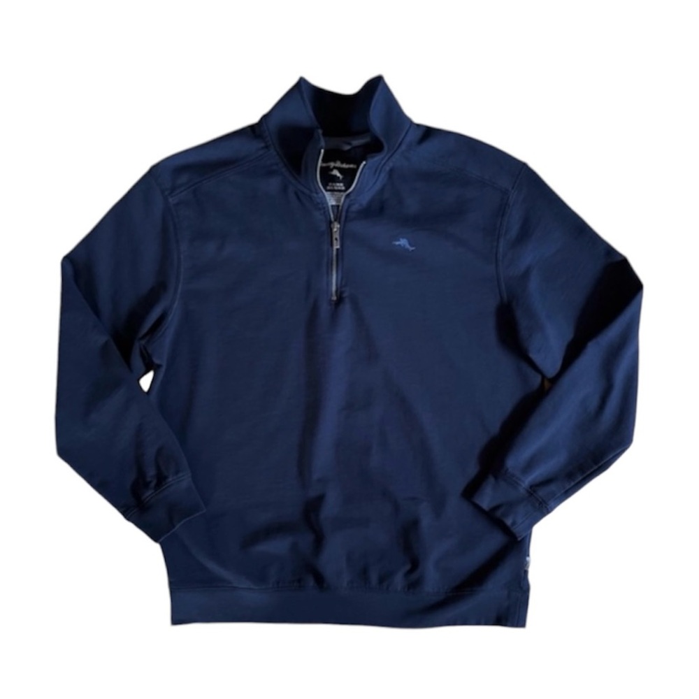 TOMMY BAHAMA 1/4 Zip Long Sleeve Pullover Shirt Navy Blue Boys Size XL